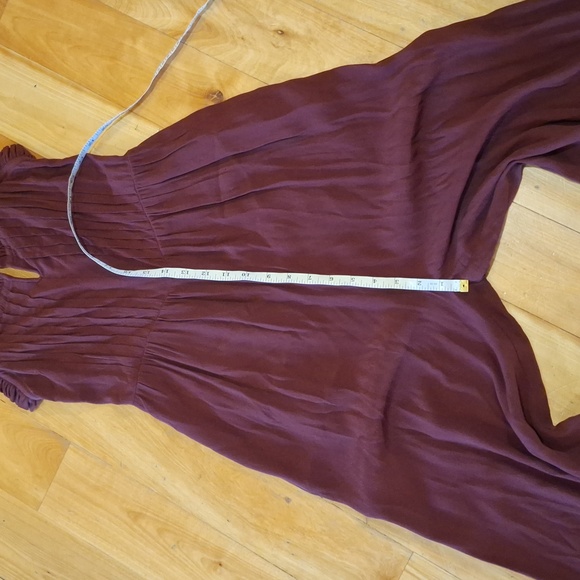 Madewell Pintuck Cami Wide-leg Jumpsuit Size 00 Burgundy Oxblood Wine - Picture 12 of 15